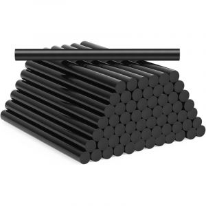 64 Pcs Baton de Colle pour Pistolet 7mm x 100 mm, B&acirc;tons de Colle Chaude 7mm, Baton de Colle Pistolet pour Colle Pistolet &agrave; Colle Chaude noir S&eacute;chage