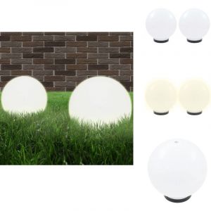 Lampe à led sous forme de boule 2 pcs Sphérique 25 cm pmma - Lampes Exterieures - Lumieres De Jardin - Lampadaire - Éclairage Extérieur - Décoration