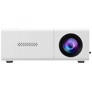 Mini Projecteur, Mini Projecteur Portable 1080P Full HD Supporté, Videoprojecteur avec Télécommande, Compatible avec HDMI/Audio/Tablette/PC/USB,Blanc