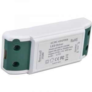 Pilote de led, transformateur de pilote de led AC100-240V 12V dc 18W 1.5A Installation facile pour bande lumineuse flexible &agrave; led