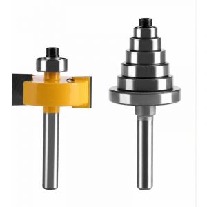 Rainureuse Bois, Fraises Rainurer pour Dfonceuse, Fraise Feuillure Queue Bit avec 6 Ensemble Roulements pour Plusieurs Profondeurs 1/8, 1/4, 5/16,