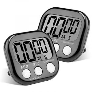 2 Pi&egrave;ces Minuteur de Cuisine Magnetique, Time Timer Aimant&eacute; avec Alarme Forte pour Enfants, Color&eacute; Timer Enfant Apprentissage avec Grand &Eacute;cran LCD