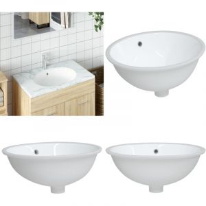 Vidaxl - vier de salle de bain blanc 47x39x21 cm ovale céramique - Évier De Salle De Bain - Lavabo - Lavabo Céramique - Évier Ovale - Meuble De Salle