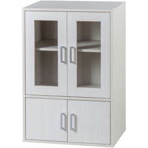 Iris Ohyama, Meuble, Biblioth&egrave;que de rangement, Vaisselier, Buffet -GKN-9060- Ch&ecirc;ne Blanc, L24 x P29 x H90 cm