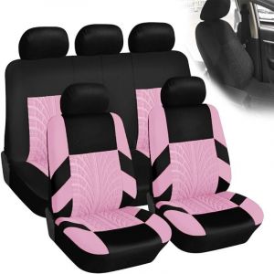 Housse Siege Voiture,9pcs Voiture Cuir Ensembles Housses Si&egrave;Ge, Housses De Si&egrave;Ge Universelles(Rose)