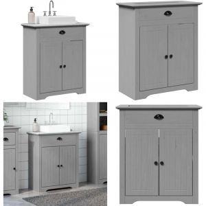Vidaxl - Armoire de lavabo de salle de bain bodo gris 70x35x80 cm