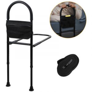 Tolletour - Barrière de Lit Adulte, Barre d'Appui pour Lit Anti-Chutes, Poche Amovible, Charge 150 kg pour Personnes Âgées Handicapées