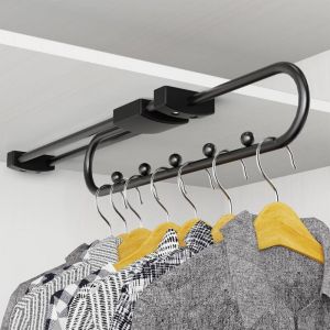 Tringle Coulissante Penderie 30 cm,Porte Cintre Coulissant,&eacute;Conomise de l'espace de Stockage,Adapt&eacute; pour Organiser Les V&ecirc;Tements et Les Pantalons