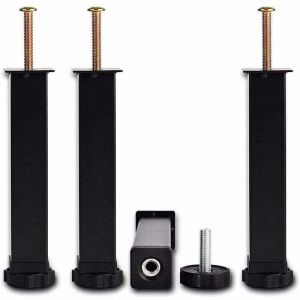 Pied De Lit, Pieds Pour Sommier &Agrave; Lattes Universel , 15-35cm En 3x3cm Pour Les Cadres Avec Boulon M8&times;60mm（4Pcs）,Hauteur: 15cm(+2cm) Reglable