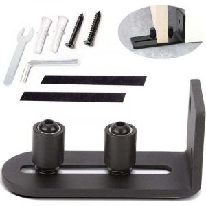 1pcs de guide-sol r&eacute;glable pour portail coulissant, rail de porte coulissante, 1 portes (pas de rainure sur la porte, pas de per&ccedil;age du sol)