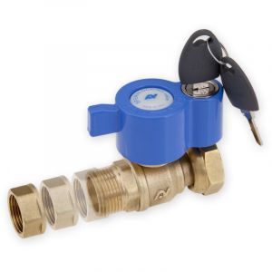 Sferaco - Robinet compteur cadenassable M&acirc;le 3/4' (20x27) - &eacute;crou tournant 1' (26x34)