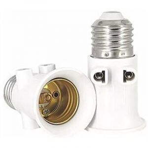 7.5x4.3cm 2 pi&egrave;ces par Adaptateur de douille de lampe Prise E27 Conversion en prise de courant et prise E27
