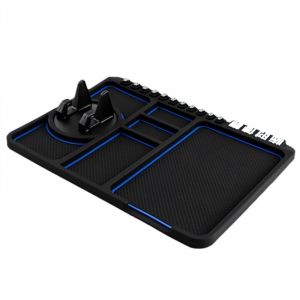 Tapis de tableau de bord antidérapant, support de téléphone portable, coussin de rangement multifonctionnel en Silicone pour tableau de bord de