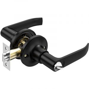 Verrouillage &agrave; Levier Antivol, Serrure de Porte Int&eacute;rieure,Serrure de Porte au Design Bouton de Poign&eacute;e de Porte-Noir