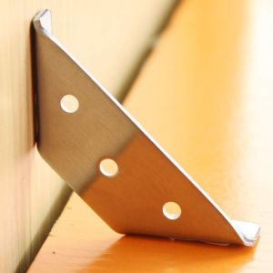 Aiducho - 10 pièces Équerre d'angle en acier inoxydable, fixation multi-angles, support d'étagère pour bord de table, boîte, poutre en bois, (30 x 69