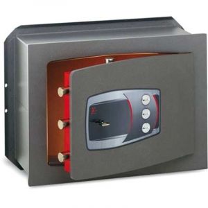 TECHNOMAX &ndash; Coffre-fort &agrave; emmurer &agrave; cl&eacute;, certifi&eacute; EN 14450:18-S2, 4 p&ecirc;nes, 14 L, 27x39x20 cm