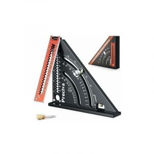 Debuns - Equerre Menuisier Metal Aluminium Règle de Triangle Pliante Équerre Combinée 317mm Multifonction Équerre Triangle Règle d'Angle Rapporteur
