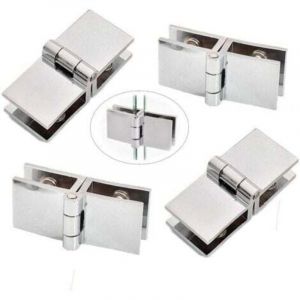 Charni&egrave;re de porte en verre 4pcs 180 Ḟ, charni&egrave;re de porte en verre, charni&egrave;re de porte en verre en alliage de zinc, porte en verre &agrave; clip,