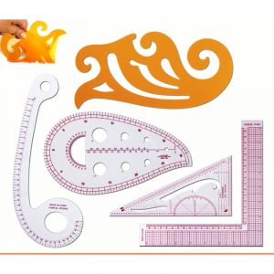Ensemble de 5 R&egrave;gles de Tailleur - R&egrave;gle Courbe, R&egrave;gle Droite et M&egrave;tre Ruban pour Couture et Bricolage
