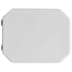 Abattant WC pour Cesame blanc Deco' vase forme 8 42-48 x 36 cm entraxe charnie'res type A 10,5-21,5 cm re'glable