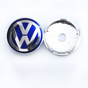 4 pi&egrave;ces cache-moyeux 60mm pour Volkswagen, couvre-centre de jante avec logo auto, accessoire tuning pour roues de voiture.