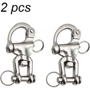 2PCS Mousqueton Pivotant &agrave; Emerillon, Mousqueton pivotant INOX Accessoires Maillons Rapides Crochet &agrave; Ressort Rapide &agrave; Largage en Acier Inoxydable
