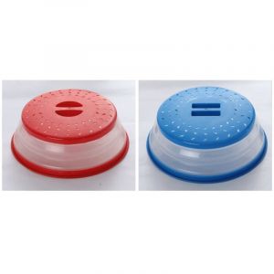 Cloche Micro Onde,2PCS Cloche Micro-Onde Pliable,Onde Passoire avec Trous de Vapeur pour Fruits Et L&eacute;gumes, Couvercle Cloche Anti Vapeur et Fonction