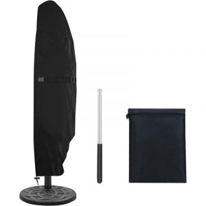 Housse de protection imperm&eacute;able en tissu Oxford 420D pour parasols d&eacute;port&eacute;s avec fermeture &eacute;clair, m&acirc;t t&eacute;lescopique et boutons d'escalade (265 x