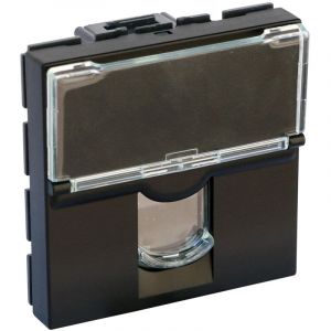 Prise RJ45 cat&eacute;gorie 6 utp Mosaic 2 modules noir mat Legrand 079164L