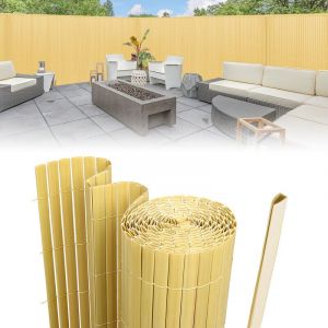 Einfeben - Canisse en PVC,Brise-vue en pvc Clôture d'intimité Protection de Visibilité Résistant uv et aux intempéries,Bambou 120x500cm