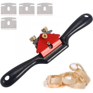 SNQ - Rabot à main en bois de rabot de plan, Outil à Main pour Le Travail du Bois, 9'' Raboteuse Manuelle Vastringue réglable avec 4 Lames
