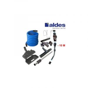 Set Aldes 8 accessoires + 1 flexible avec poign&eacute;e standard chrom&eacute;e remplace la poign&eacute;e de commande pneumatique Aldes 11070062 avec douille de