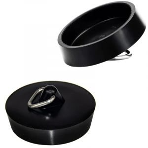 6 PCS Bouchons D'&eacute;vier en Caoutchouc, Bouchon Baignoire Universel, Bouchon d Evier Cuisine, Noir &ndash; &Eacute;tanche et Durable &ndash; Convient pour &eacute;vier, lavabo,