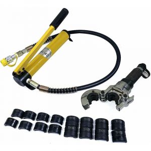 Pince &agrave; sertir hydraulique manuelle 6T pour tuyau en v/th (en forme de v 12-28 mm / en forme de th 16-32 mm)