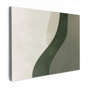 TABLEAU SUR TOILE Japandi - Vert - Abstrait - Moderne Tableau D&eacute;coration Murale Salon Tableaux muraux 80x60 cm