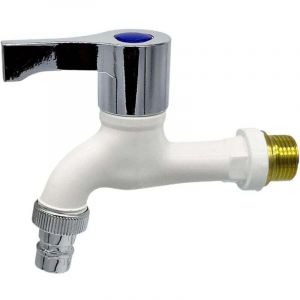 Robinet de salle de bain en PP, robinets de lavabo, 2.0Mpa robinet de meuble-lavaboMitigeur de lavabo, 1/2 robinet de lavabo mural - Blanc