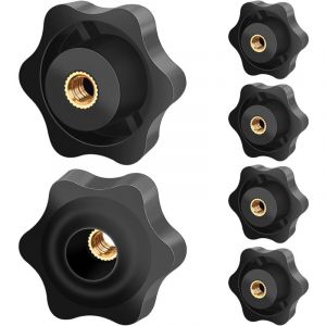 6 Pi&egrave;ces Ecrou &agrave; Poign&eacute;E En &eacute;Toile M6 Diam&egrave;Tre Ext&eacute;Rieur 38mm Vis Molet&eacute;E Filetage Molet&eacute; Bouton De Serrage Pour Machines Et &eacute;Quipements, Meubles