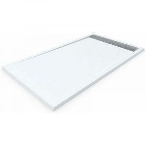 Receveur de douche en r&eacute;sine avec cadre PREMIUM ALLSTONE - Toutes les tailles - 6 couleurs - Bonde et grille cadeau - Blanc Ral. 9003 80X130 CM