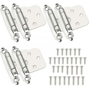 Charni&egrave;res 6 Pcs Charniere Porte Charni&egrave;re &agrave; Fermeture Automatique Mat&eacute;riau en Acier Lamin&eacute; &agrave; Froid Paumelle Ressort avec Amortisseur pour Porte