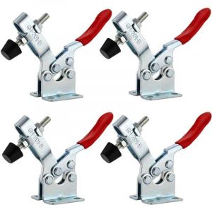 [JAMAIS UTILIS&Eacute;] 4Pcs Sauterelle de Serrage Pince &agrave; Bascule Horizontale GH-201-B Pince a Levier Horizontal D&eacute;blocage Rapide Serre Joint Sauterelle