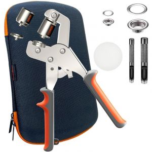 Oeillets M&eacute;talliques Kit 6mm et 10mm, Pince &agrave; Oeillets pour B&acirc;ches et Tissus, set d'oeillets pour B&acirc;ches avec 200 Oeillets et Kit d'outils