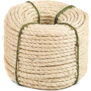 Corde en sisal naturel, corde en sisal pour griffoir, corde en sisal multi-usage, bricolage et &eacute;changeable, une partie pour griffoir, 30m, 8mm (avec