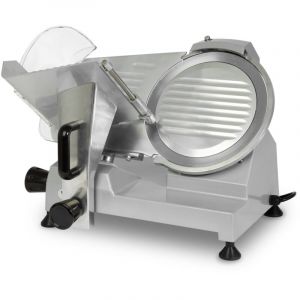 Trancheuse &eacute;lectrique, Trancheuse saucisson avec 150W, couteau avec 250mm de diam., &eacute;paisseur de coupe 0 &agrave; 12mm, Trancheuse professionnelle avec
