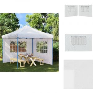 Paroi de tente de r&eacute;ception 2 pcs avec fen&ecirc;tre pe Blanc - Pare-soleil - Abri Jardin - Tentes De R&eacute;ception - Paroi De Tente - Accessoires De Tente