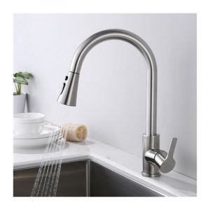 Fitags - Robinet Cuisine avec Douchette 3 Fonctions Mitigeur Cuisine Bross&eacute; en Inox Mitigeur &eacute;vier Rotatif 360&deg; Robinetterie Cuisine