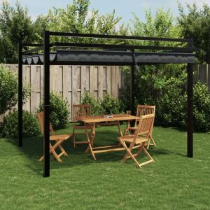 Vidaxl - Tonnelle avec toit rétractable anthracite 3x3 m aluminium