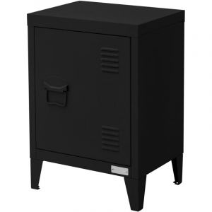 Armoire de Classement, 40x30x57,5 cm, Noir, en Acier, Classeur de Bureau avec 4 Pieds Amovibles, Petite Meuble de Stockage à Porte Unique Métallique,