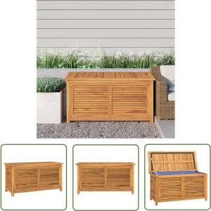 Boîte de rangement jardin et sac 114x50x58 cm bois massif teck - Coffre De Jardin - Rangement Extérieur - Meuble De Jardin - Bois De Teck - Coffre à