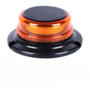 (Ambre)Gyrophare LED Sans Fil solaire - Rechargeable Gyrophare Magnetique Orange LED, 12V/24V lampe d'avertissement avec chargeur de voiture et c&acirc;ble