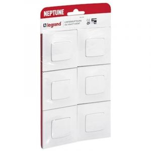 [JAMAIS UTILIS&Eacute;] Lot de 6 interrupteurs va et vients 10A complet - Neptune - Blanc - Legrand